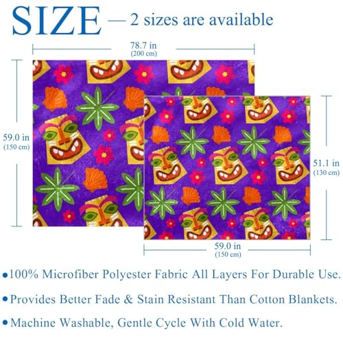 Couverture hawaïenne en microfibre 150x200 cm plaid léger lit - 4