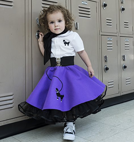 Hip Hop 50's Shop Girls Classic White Blouse w/Poodle Applique4