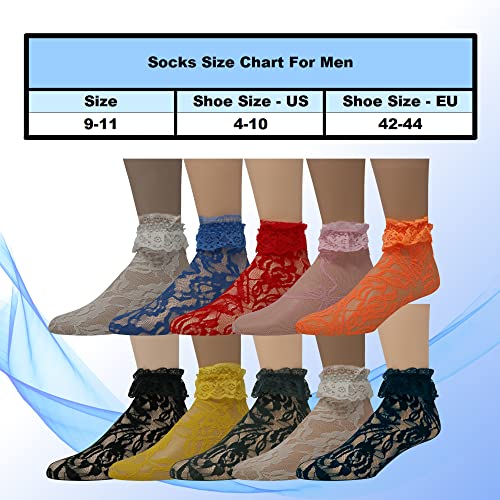 Image of EMEM Apparel Women's Lace Anklet Socks with Ruffle