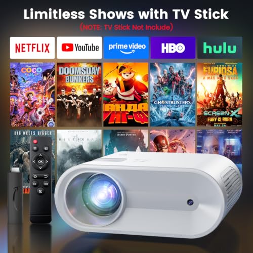 Image of Mini Projector Supports 1080P Portable YOWHICK for iOS, Android