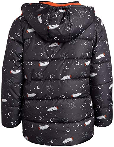 Wippette Little Boys' 2-Piece Heavyweight Snowsuit with Puffer Jacket and Snow Bib Pants (Infants, Toddler & Little Boys), Size 3T, Charcoal/Orange Space'