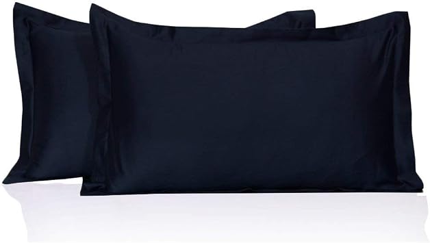 Egyptian Cotton Bedding 800 Thread Count Luxurious 2 PC Pillow Cases German/Extra Large Square Size 31" x 31"Inches -Navy Blue Solid. 80 cm x 80 cm