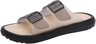 Dhykeg Men's Summer Flat Shoes Sandals Breathable Casual Outdoor Non-Slip Beach Slipper