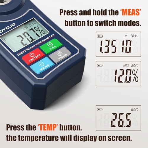 Image of Digital Brix Refractometer GOYOJO Brix Meter Lab Refractometer ±0.5 Brix /1℃ Accuracy, 0-55% Range with ATC for Fruits Juices, Beer, Wine, Coffee &Mor Liquid Sugar Content Test
