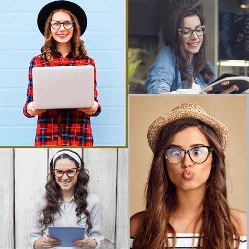 Image of Blue Light Blocking Glasses, TR90 Cat Eye Frame Computer Glasses With Anti Eyestrain & UV Glare Protection (Black)