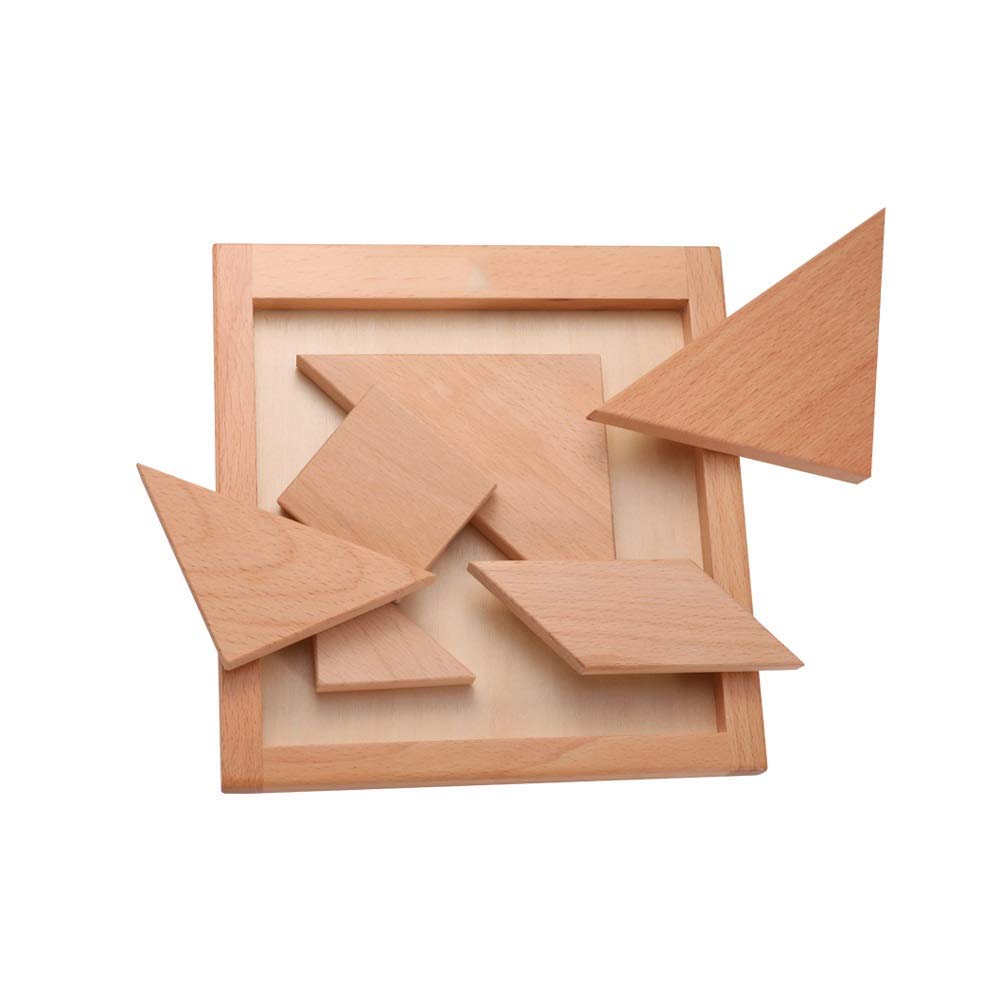 Happy Partner Wooden Jigsaw Puzzle Boy Girl Educational Puzzle Natural Healthy Wood Tangram Puzzle Parent-child Interactive Educational Toy 2 Years Old and Above Children's Toys (Size : M)