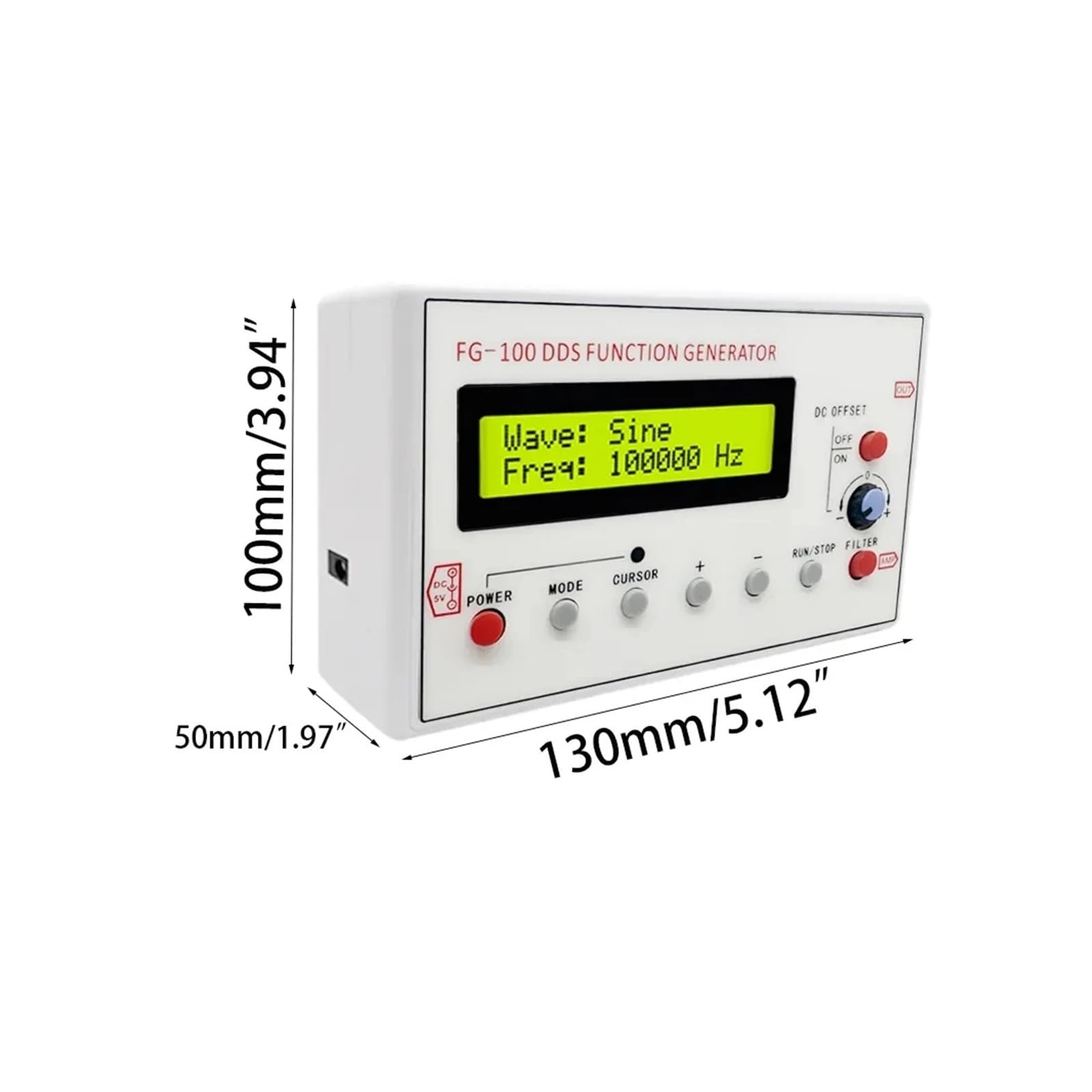 FG-100 FG-200 DDS Function Signal Generator Frequency Counter 0.01Hz - 500KHz Source Module Sine+Square+Sawtooth Waveform(FG-200)