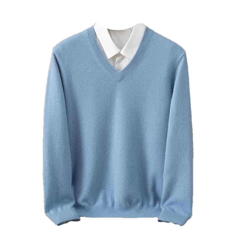 Pull à col en V homme en tricot lâche décontracté pour le printemps et l'automne