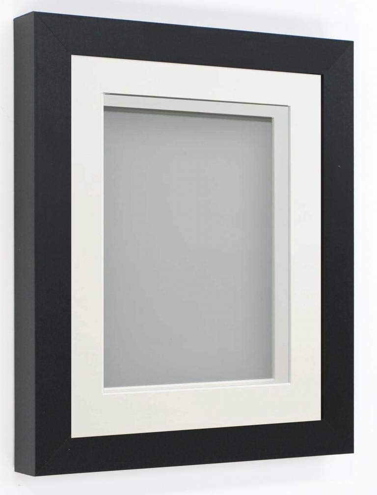 Frame Company Black With Off-White Mount Rickman Box Frame 10X8 For 8X6 Inch