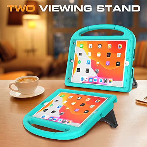 Image of Kids Case for iPad 9th /8th /7th Generation, iPad 10.2 Kids Case with Built-in Screen Protector, Durable Shockproof Handle Stand Protective Cover for iPad 10.2 Inch 2021 /2020 /2019, Teal