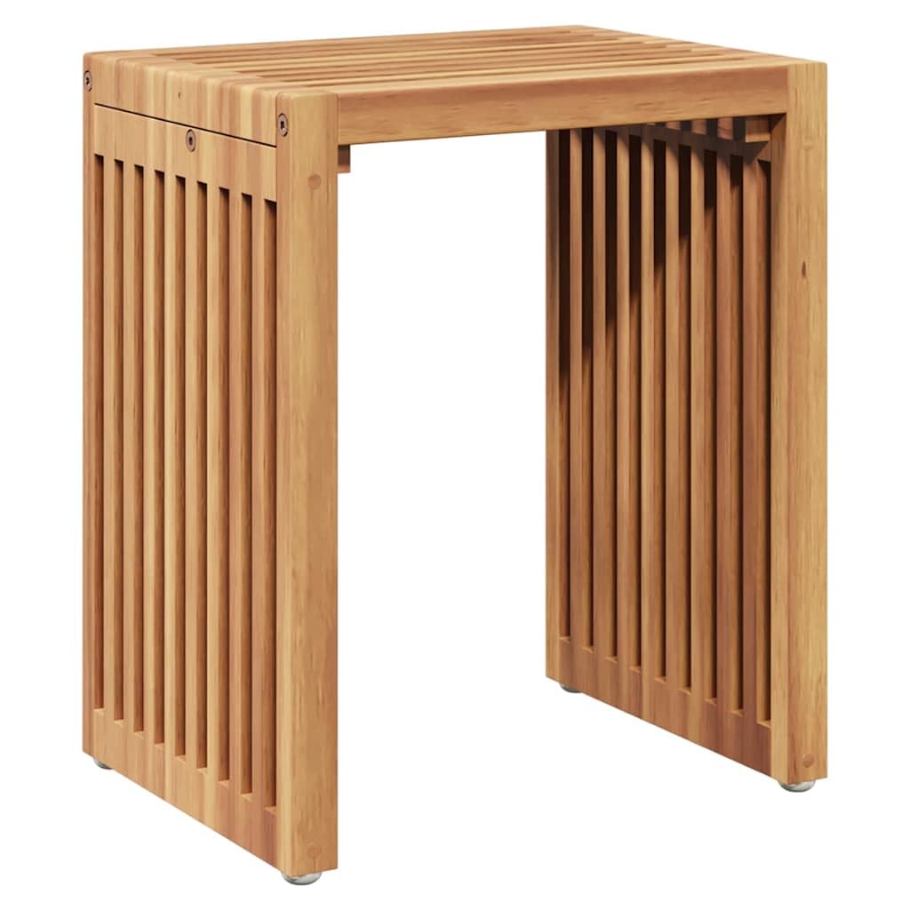 Stolik pomocniczy ogrodowy, zestaw 3 sztuk, kolor brązowy, z litego drewna tekowego, 33 x 44,5 x 51 cm, na taras, balkon, do ogrodu, na patio, kemping, piknik, jedzenie i grillowanie