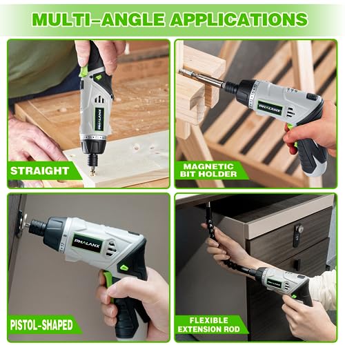 Phalanx KCS626 Cordless Power Screwdriver, 4V Electric Screwdriver Rechargeable Set With 17+1 Torque Settings & Flashlight, Max 5N.M, Power Screwdriver With 30 Pcs Bits, Small Screw Gun thumb #6