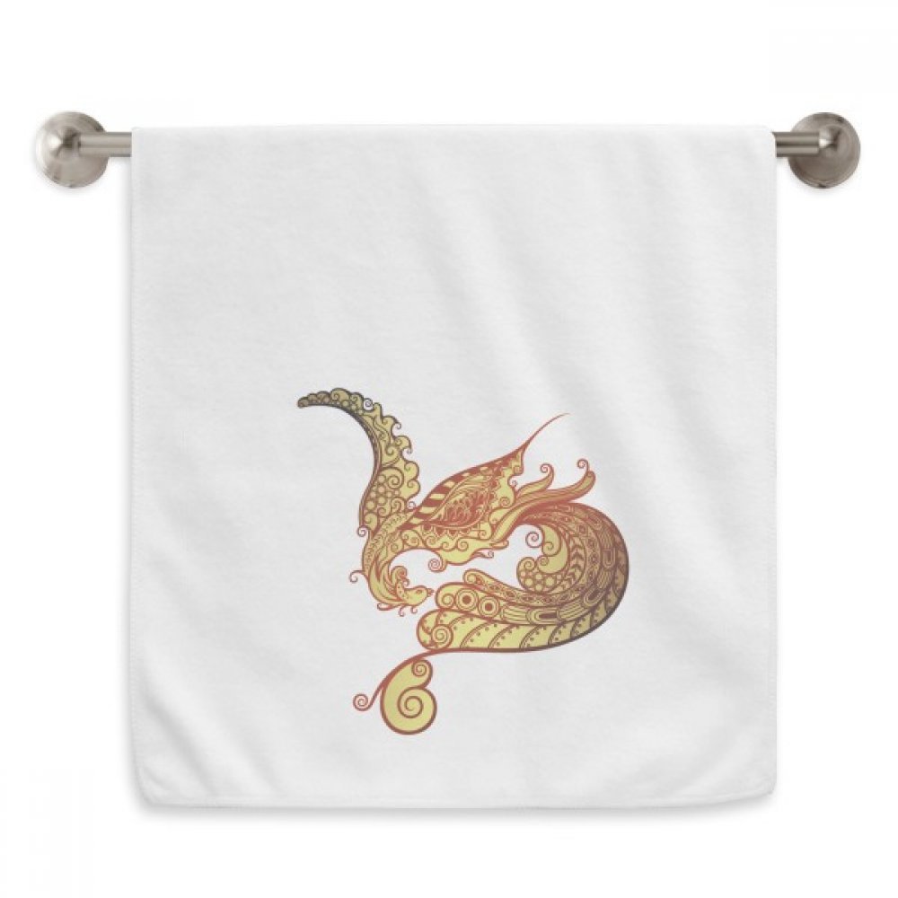 Serviette de toilette absorbante et douce motif phénix coloré