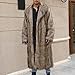 Mens Faux Fur Coat Winter Long Fleece Parka Overcoat Warm Thicken Soft Lapel Cardigan Trench Fashion Outwear