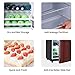 KRIB BLING 3.5 Cu.Ft Refrigerator with Freezer,Vintage Double Door,Lock Fresh Energy Saving Compa,7 Level Adjustable Thermostat ct for Dorm, Bar, Office,Kitchen, Apartment，Wood