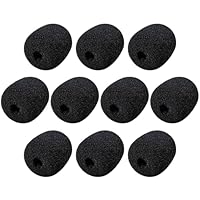 10 Stück Headset Mikrofon Schaumstoffabdeckungen, Schaum Mikrofon Abdeckung, Windschutzscheibe Mikrofon Schutz Mikrofon Geräuschfilter Mini-Mikrofon-Headset Windschutzscheibe - Schwarz