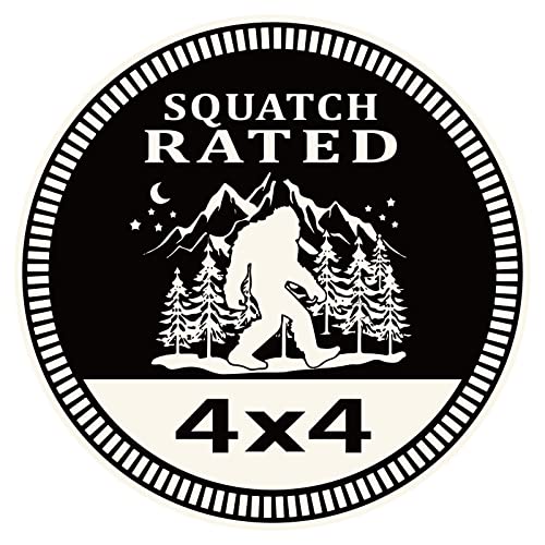 Image of Squatch Badge Rated Car Emblem, 4 x 4 Metal Automotive Bigfoot Badge 3D Metal Car Badges Emblems Round Decals Decals Stickers Compatible with Wrangler Vehicles Trucks