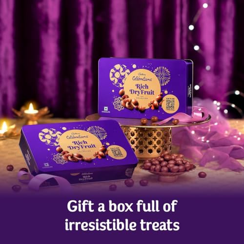 Image of Cadbury Celebrations Rich Dry Fruit Collection Chocolate Gift Box, 177 g & Happilo Premium California Roasted & Salted Pistachios 200 g