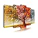 DekoArte 401 - Cuadros Modernos Impresión de Imagen Artística Digitalizada | Lienzo Decorativo Para Tu Salón o Dormitorio | Estilo Paisaje Árboles Cuatro Estaciones Del Año | 5 Piezas 150 x 80 cm