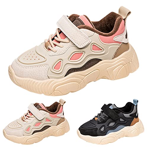 Fashion Autunmn Winter Children Sports Shoes Girls Boys Run Soft Warm Flat Bottom Non Slip Shoes for 10 Year Old Girls (White, 9-9.5 Years Big Kids)3