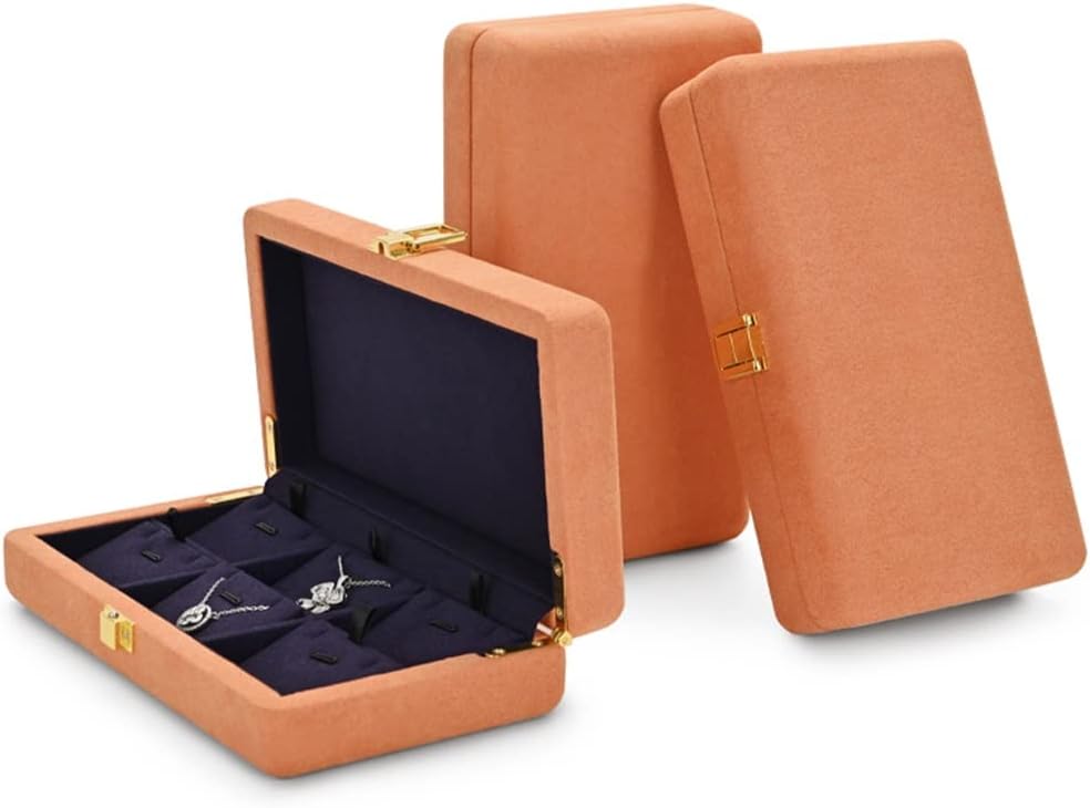 Multi-function Velvet Display Box with Microfiber Jewelry Organizer Case for Pendant Bracelet(Black)