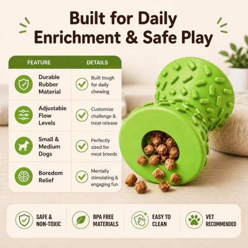 Image of Treat Dispensing Dog Toys,Interactive Puzzle Toy for Small Dogs,Slow Feeder