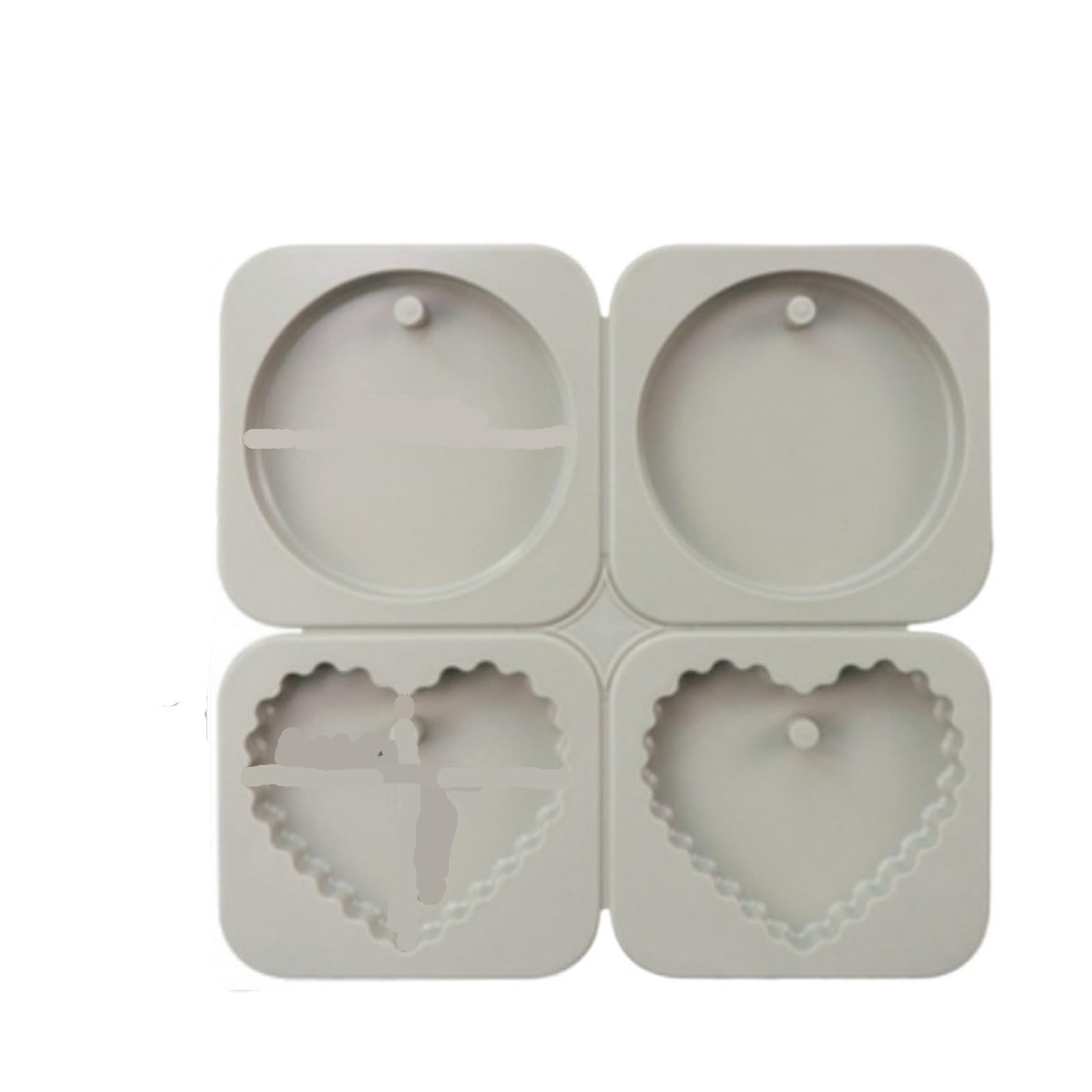 6 cavity DIY Soap Mold Silicone Wax Label Gypsum Hanging Solid Bottom Plate Handmade Hexagonal for Making Soaps Bar(Color 6)