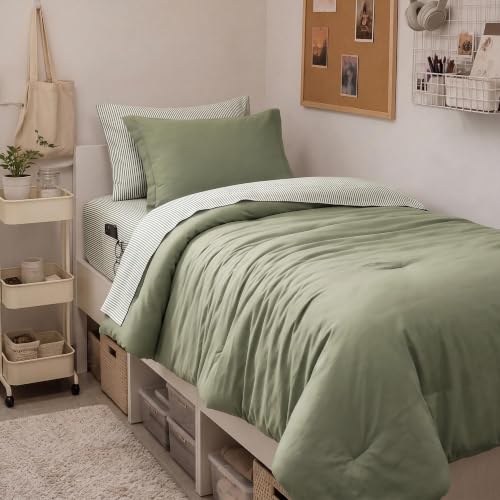 Image of Monbix Twin XL Comforter Set - 5 Pieces Soft Bed in a Bag Twin Bedding Sets