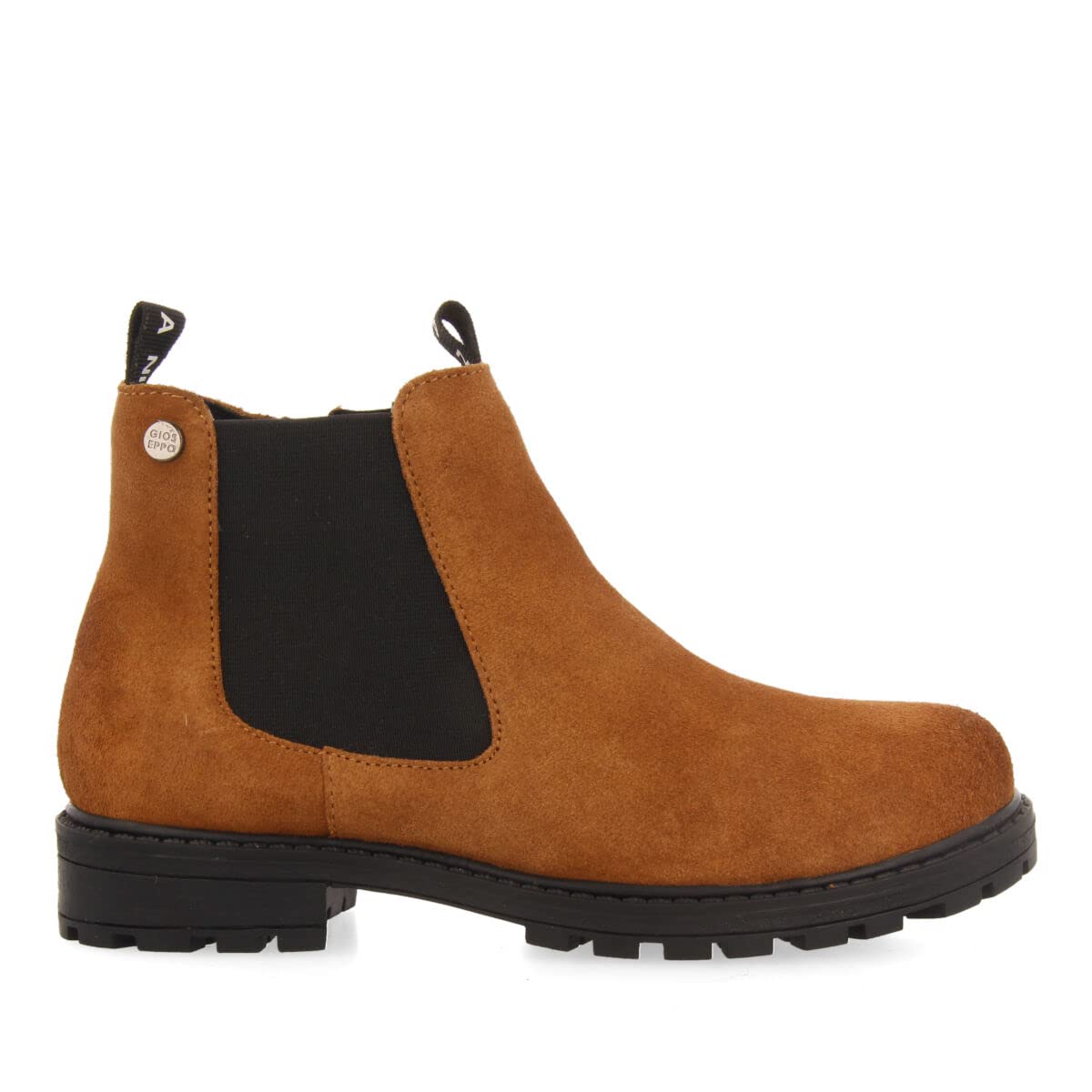 GIOSEPPO Stivaletti Color Cuoio Stile Chelsea Scamosciati con Elastico Laterale per Bimba e Bimbo denta