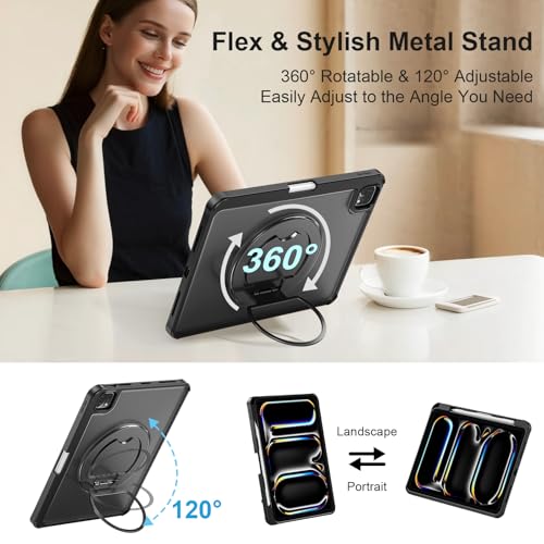 Image of iPad Pro 11 inch Case with Keyboard (M5 M4 2025 2024), Magnetic Detachable Backlit Keyboard, Trackpad, 360 Rotatable Stand, Pencil Holder, Full Protection for iPad Pro 11 5th Gen (Black)