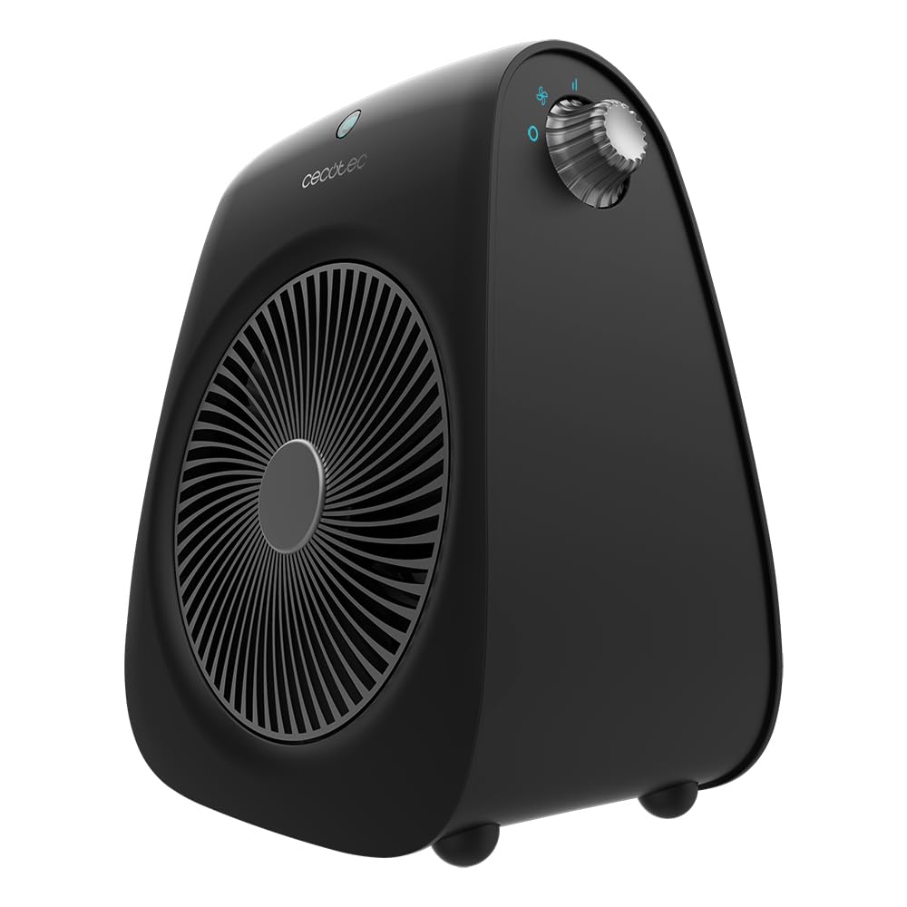 Cecotec Calefactor Eléctrico ReadyWarm 2000 Max Force Black, Termoventilador 2000 W, 2 niveles de potencia y 3 modos de funcionamiento, Sistema de seguridad de sobrecalentamiento, 20 m2