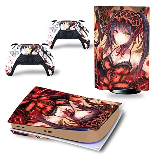 �ی� For PS5 Skin Disc Edition Anime Console And Controller Vinyl Cover Skins Wraps For Version 49718 �C�A�Ȃ��A�c�����Ȃ�