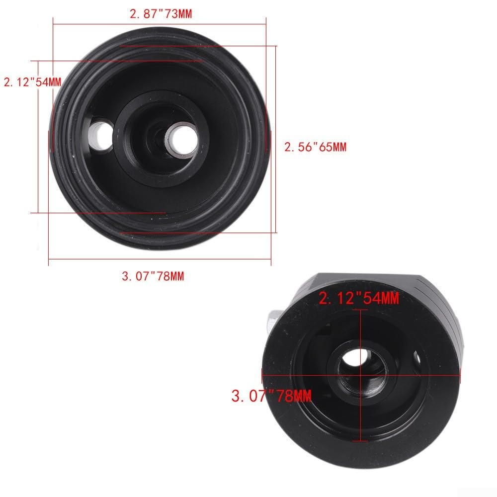 Adaptador de filtro de aceite para sándwich, cambio de 3/4 x 16, 20 x 1,5 cm, adaptador de rosca de aluminio para enfriador de aceite, montaje para coches, camiones (negro)