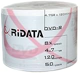 Ridata 50 Ritek 8X DVD-R 4.7GB White Inkjet Hub Printable