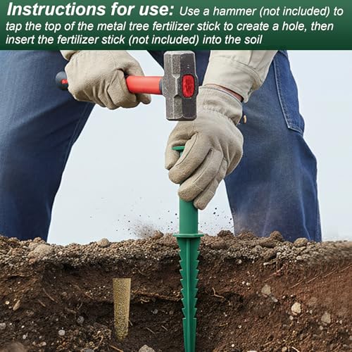 Herramienta metalica para fertilizante de árboles con profundidad 12 pulg miniatura 4
