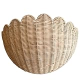 Rustikaler Weiden-Hängekorb, 40,6 x 17,8 x 25,4 cm, gewellte Wanddekoration für Obst, Gemüse, Pflanzen, Toilettenartikel, stilvolle Aufbewahrungslösung für Küche, Badezimmer, Wohnzimmer