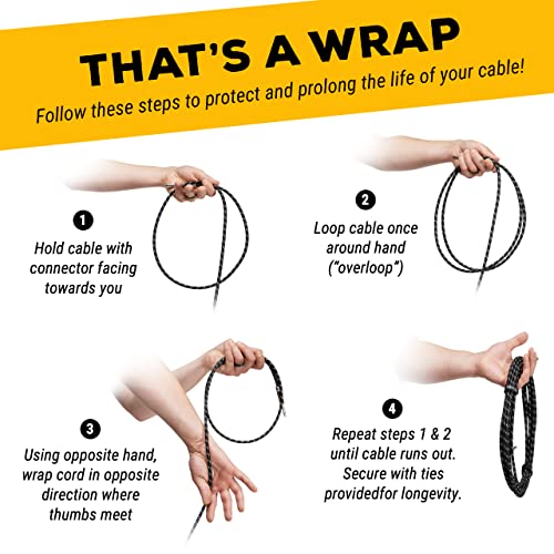 Gls Audio Instrument Cable - Amp Cord For Bass & Electric Guitar - Straight To Right Angle 1/4 Inch Instrument Cable - Black/Grey Braided Tweed, 10Ft #TOP7