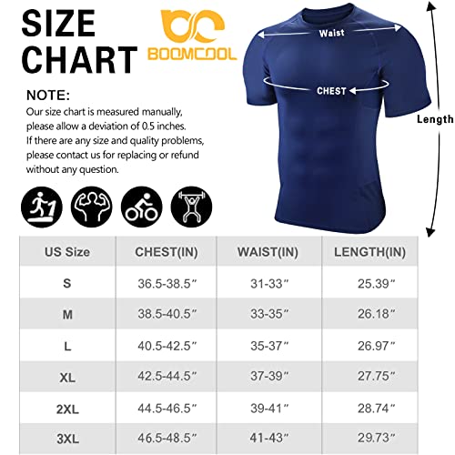 Boomcool Mens Compression Shirts Short Sleeve,Sports Base Layer T-Shirts Tops, Athletic Workout Shirt 3 Pack #TOP5