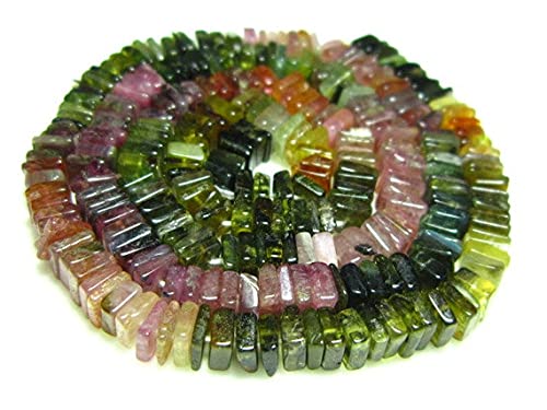 Multi Tourmaline cubes heishi 4mm pour création de bijoux de lithothérapie