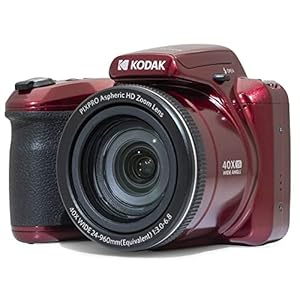 KODAK Pixpro Astro Zoom AZ405 - Appareil Photo Numérique Bridge, Zoom X40, Grand Angle de 24 mm, 20 Mégapixels, LCD 3, Vidéo Full HD 1080p, OIS, Pile AA - Rouge