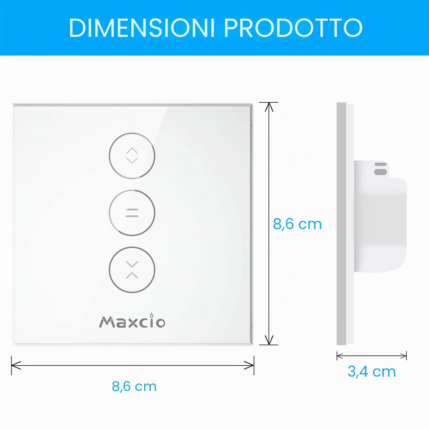 Maxcio Maxcio - Timer intelligente per tapparelle, compatibile con Alexa e Google Home, telecomando APP e funzione timer, interruttore touch (2 pezzi)