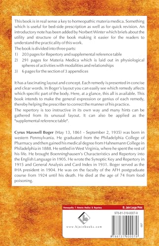 A Synoptic Key of the Materia Medica: A Treatise for Homeopathic Students, includes a Brief Repertor