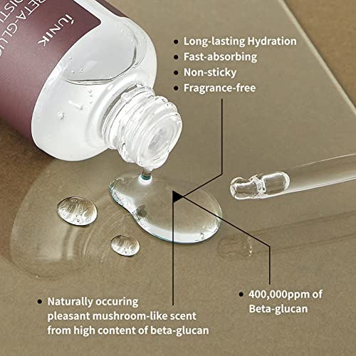 Iunik Beta-Glucan Power Deep Moisture Vegan Serum 400,000 Ppm Intense Hydration Mushroom Yeast Extracts Naturally-Derived - Dry Mature Sagging Sensitive Skin Cell Regenerating Lifting Korean Skincare W/ Facial Cream Mini #TOP4