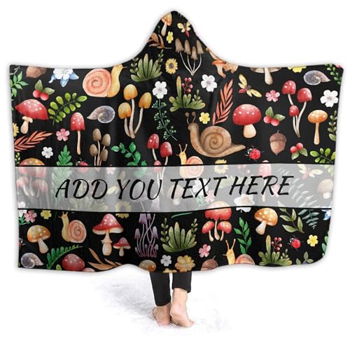 Custom Mushroom Hooded Blanket Mushrooms Gifts for Women Mushroom Blanket