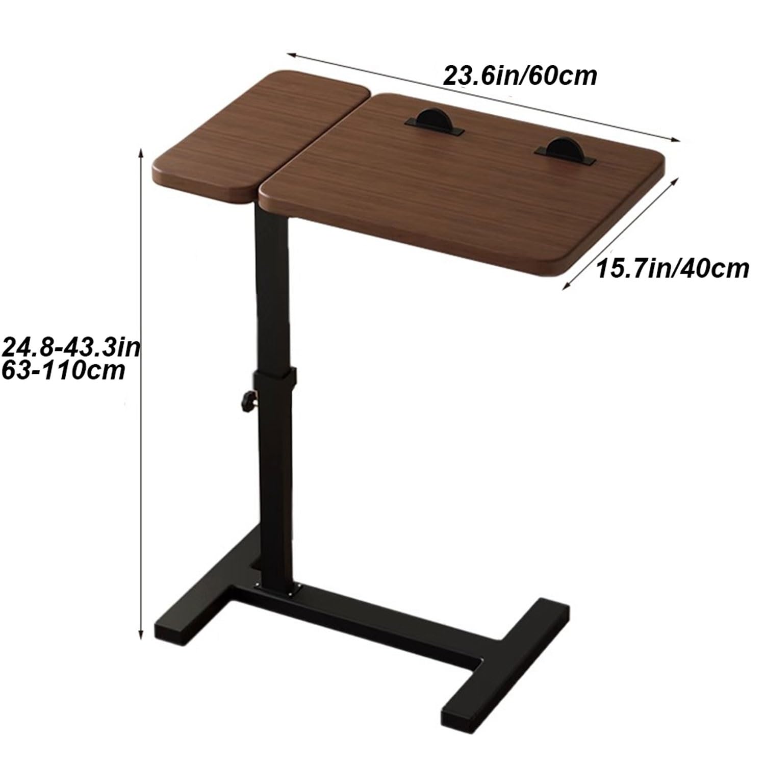 Escritorio móvil de Altura Ajustable, Mesa Auxiliar inclinable para Cama con Ruedas Ocultas, Escritorio para portátil de pie, Mesa Auxiliar para sofá, mesas con Ruedas para el hoga
