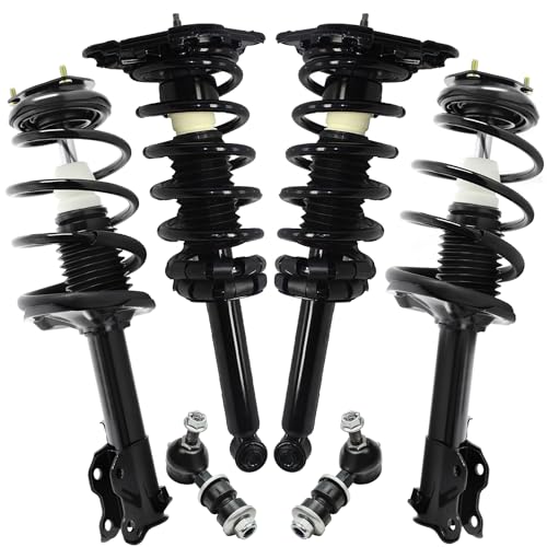 Image of Detroit Axle - 6pc Struts Sway Bars for 2000-2001 Nissan Sentra, 4 Front Rear Struts with Coil Springs 2 Front Sway Bars Replacement Suspension Kit