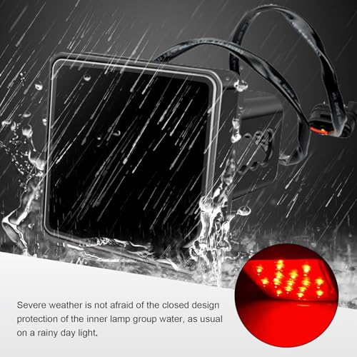 Image of 1 PC Trailer Hitch Light, Super Bright Towing Hitch Light, Waterproof Square LED Brake Lamp, Universal Trailer Accessories for Towing Truck SUV (Red)
