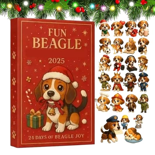 Dog Advent Calendars - 2D Acrylic Cute Decoration, 24-Day Dog Christmas Countdown, Fun Holiday Activity for Cars, Classrooms, St