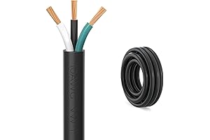 FIRMERST Pure Copper 10 Feet 10 Gauge 3 Conductor Power Cable SJTW 300V