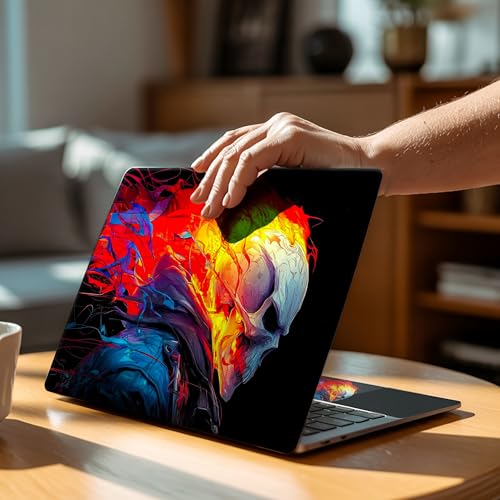 Image of NoWorries Laptop Skin for 15.6 & 14 Inch Laptop | Motivational, Superhero, Sports & Graphic Design Laptop Sticker Wrap | Premium Vinyl Laptop Cover (Ghost Rider, 15 x10inches)